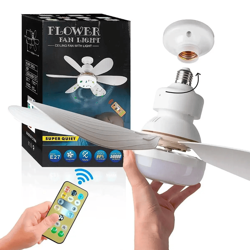 ❄️ Ventilador de techo moderno con LED multicolor, control de velocidad y temporizador