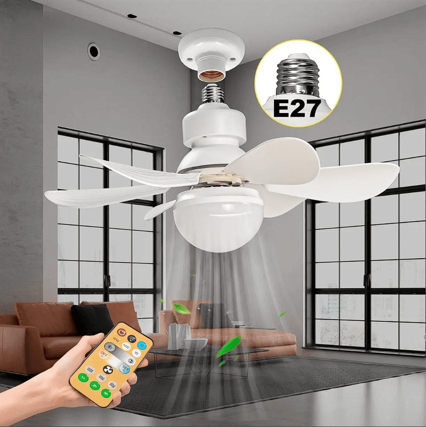 ❄️ Ventilador de techo moderno con LED multicolor, control de velocidad y temporizador
