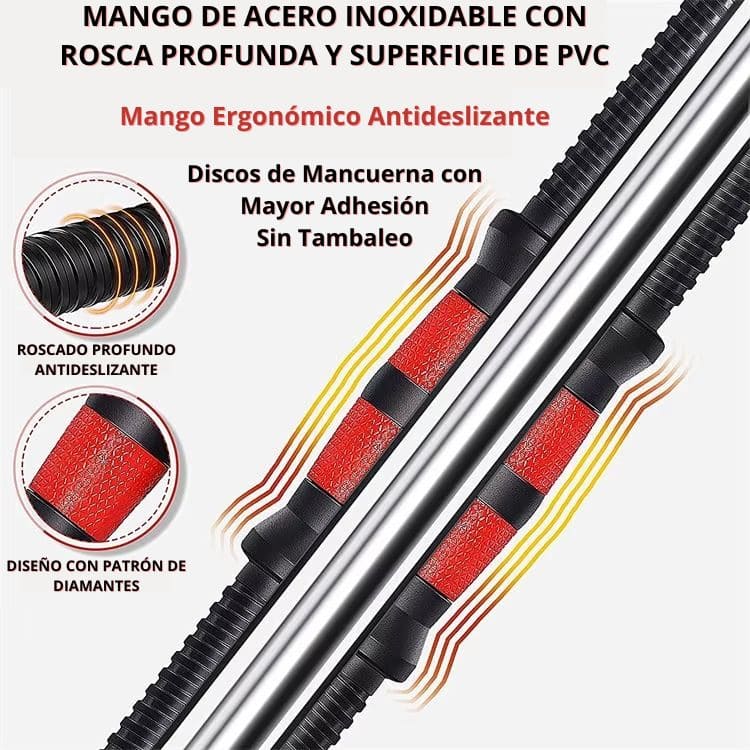 SET de Pesas Completo 44 LBS + Barra Acolchada GRATIS 🔥 KIT CON MÁS DE 20 PIEZAS