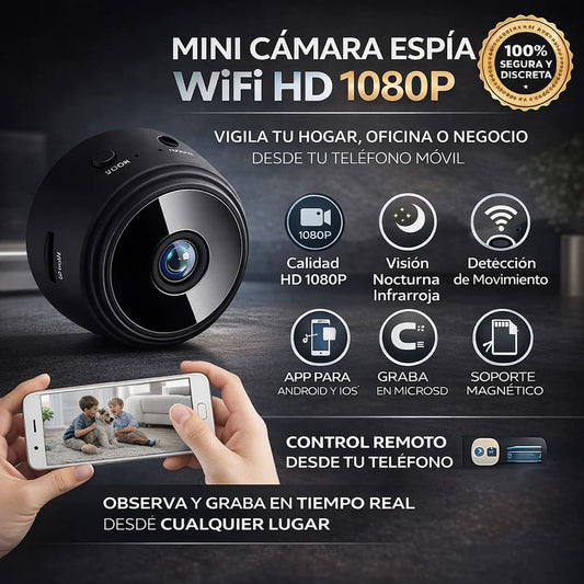 Mini Cámara Espía Wifi Oculta A9 HD 1080