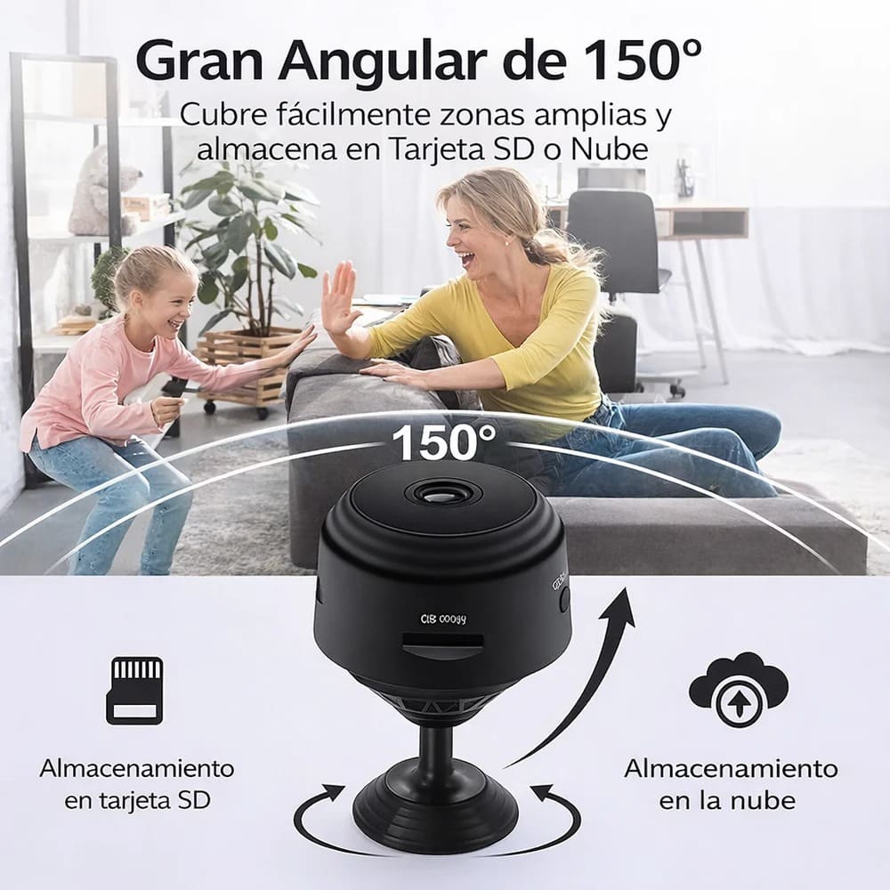 Mini Cámara Espía Wifi Oculta A9 HD 1080