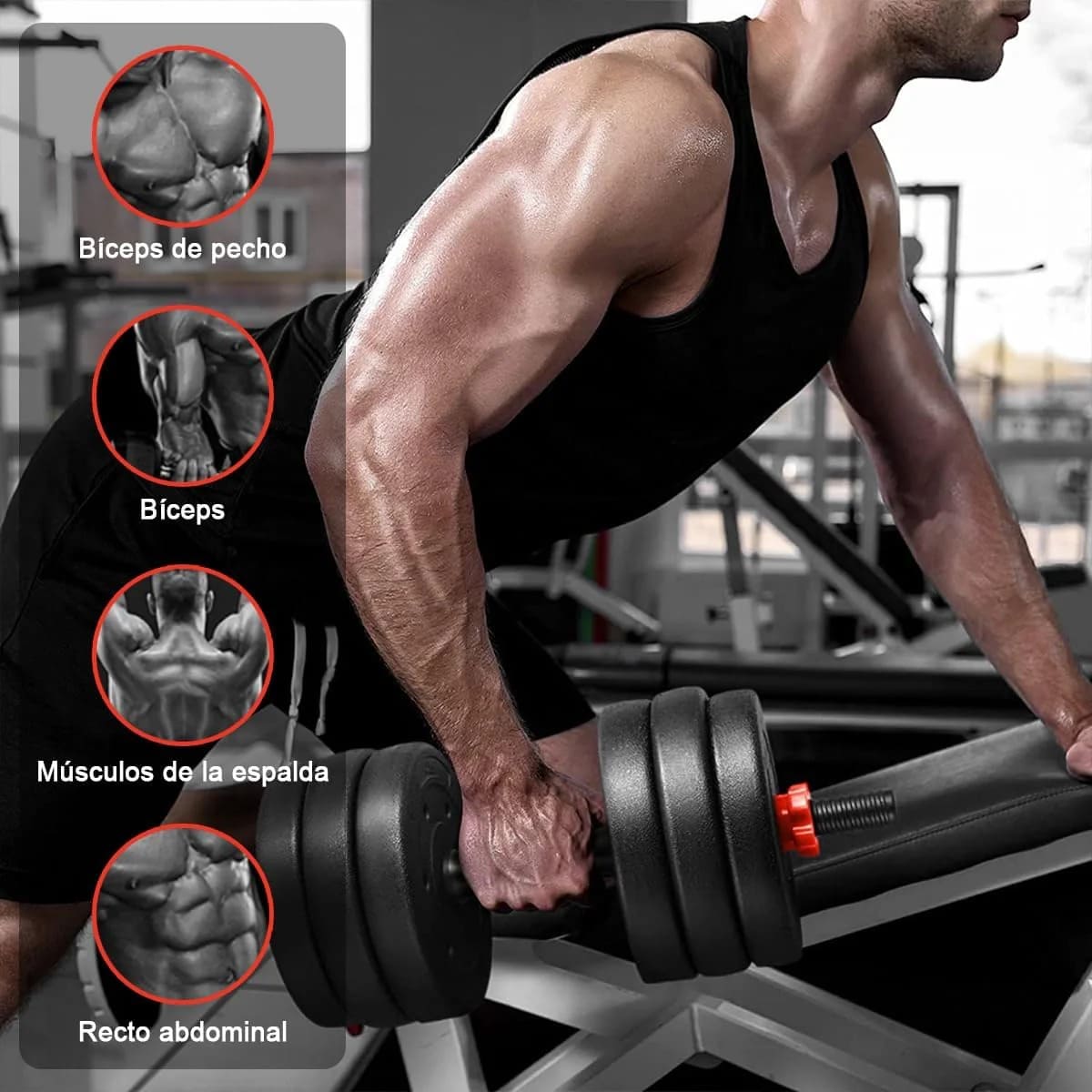 SET de Pesas Completo 44 LBS + Barra Acolchada GRATIS 🔥 KIT CON MÁS DE 20 PIEZAS