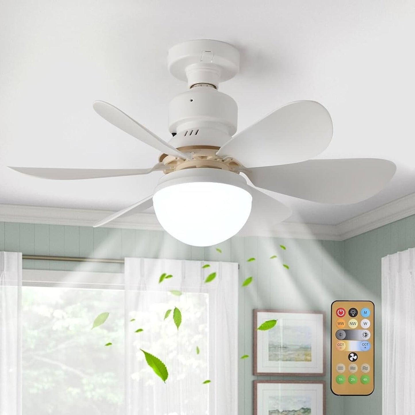 ❄️ Ventilador de techo moderno con LED multicolor, control de velocidad y temporizador